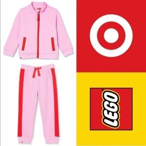 Target and Lego Collection Collaboration Pink and Red Sweatsuit 4T